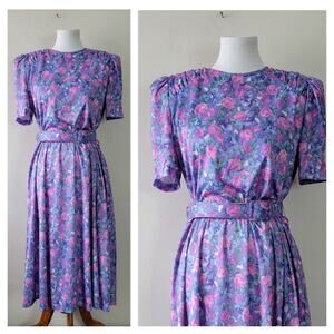 Tabby of California Floral Vintage 80s Dress